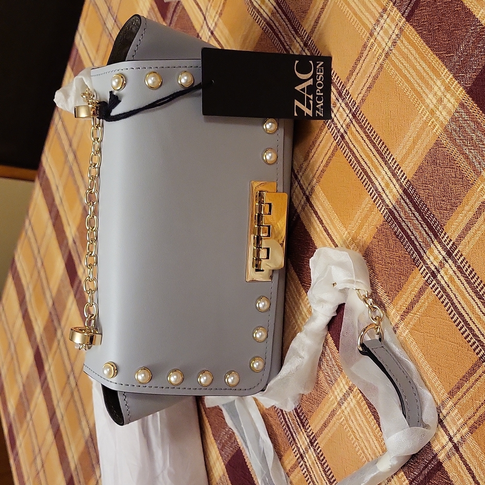 Zac Zac Posen Eartha small chain bag, light grey color ( dolphin) Nwt - Picture 12 of 12